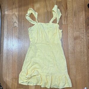 Yellow linen picnic dress